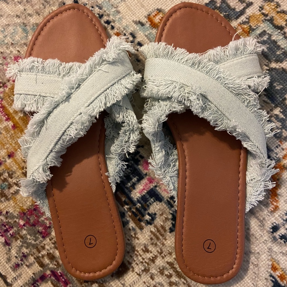 Never worn. Charming Charlie slide sandals.